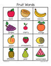 Fruit vocabulary list. 12 words.