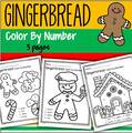 Gingerbread theme color by number 3 printable