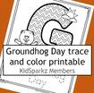G is for Groundhog Day - trace and color printable