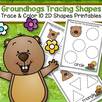 Trace 10 different shapes/pages with a groundhog theme.