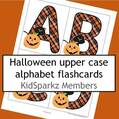 Halloween cats large alphabet flashcards