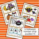 6 Halloween number strip puzzles 1-5 MEMBERS