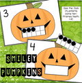 Halloween math center: Make Jack O'Lanterns' teeth with 10-frame cards.  1-10.