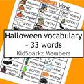 Halloween vocabulary list - 33 words for discussion, story telling, journal writing ideas,
