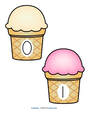 Ice cream large number cutouts -  0-20.