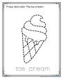 Ice cream tracing printable for preschool.