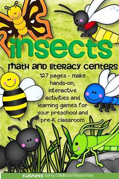 Insects preschool pack math and literacy activities