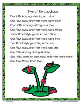 Five Little Ladybugs count and read rhyme