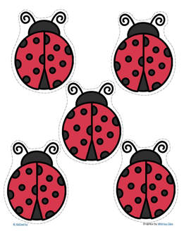 Five Little Ladybugs cut and count 