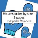 Mittens - order by size activity. 3 pages.