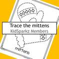 Mittens tracing printable