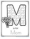 M is for Mom trace and color printable