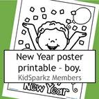 Decorate the new year poster (boy).