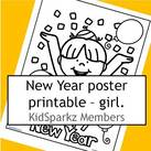 Decorate the new year poster (girl).
