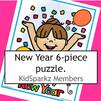 New Year theme puzzle Use as a poster, or a 6 piece puzzle