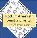 Nocturnal animals count and write printable.  How many of each animal?