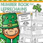 Make a St. Patrick's Day Number Book, 1-20, no prep.