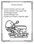 Humpty Dumpty nursery rhyme printable