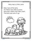 Mary Had a Little Lamb nursery rhyme printable.