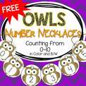 Owls number necklace activity - 0-10