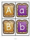 Peanut butter and jelly sandwiches alphabet upper and lower case matching.
