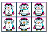 ​Penguin number cards 0-10 - 3 cards per number