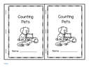 Booklets to make featuring counting to 6, and 5 color words,with a pet theme. One booklet has color words in color. 14 pages. 