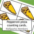 Pizza - pepperoni counting cards 0-10. Arrange in ascending and descending order. Print 2 sets for matching. MEMBERS