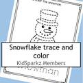 Trace and color the snowman.