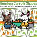 Matching 12 shapes - set of bunnies, set of carrots and set of plain shapes. 