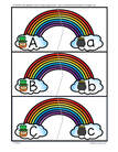 St. Patrick's Day rainbow full alphabet 2-piece puzzles.