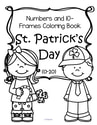 St. Patrick's Day 10-frames coloring book; 10-frames and appropriate sets on each page