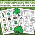 12 St. Pats vocabulary words for journal writing and story telling.