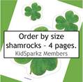 Shamrocks order by size preschool activity.