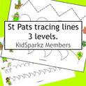 St Patrick's Day prewriting - trace the lines - 3 levels, 3 pages.  