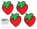 Large strawberries with groups of hearts on each 0-10