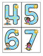 Summer themed large numbers 0-20.