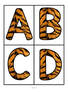 Tiger texture (photo) large letters alphabet upper and lower case. 