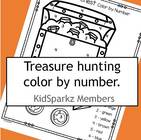 Treasure hunting color by number