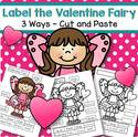 Label a Valentine Fairy printable - 3 differentiated ways.