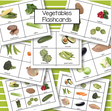 Set of vegetables photo flashcards - 7 pages.