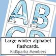 Winter snow alphabet letters