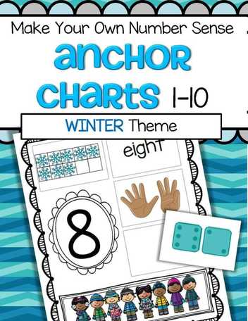Make your own number sense anchor charts winter theme 1-10.