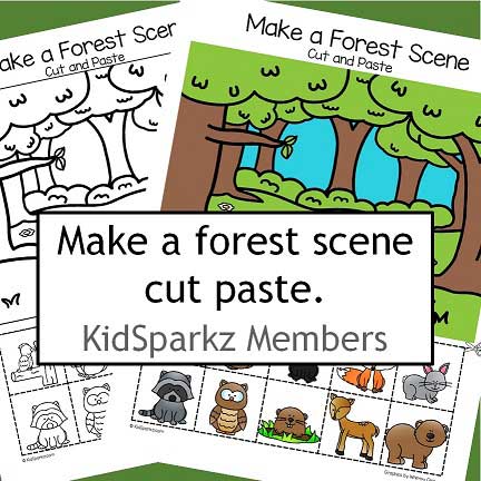 Make a forest scene - cut and paste.