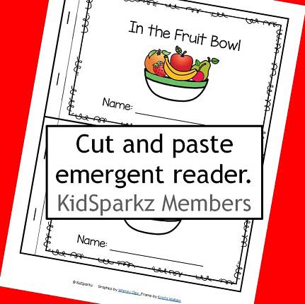 Fruit cut and paste emergent reader 