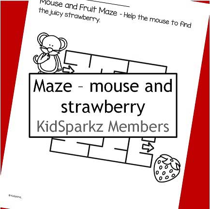 Maze - help the mouse find the strawberry.