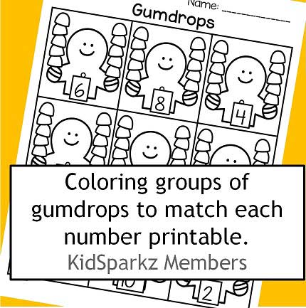 Gumdrops count and color printable.