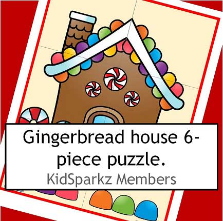 Gingerbread house 6 piece puzzle