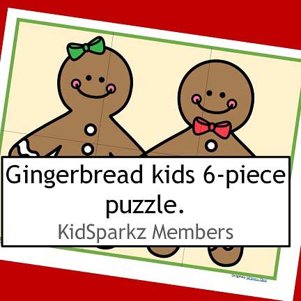 Gingerbread kids 6 piece puzzle