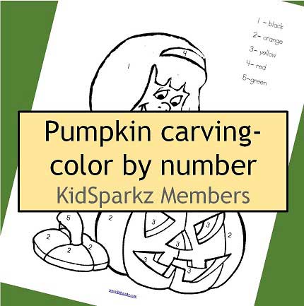 Halloween theme color by number printable